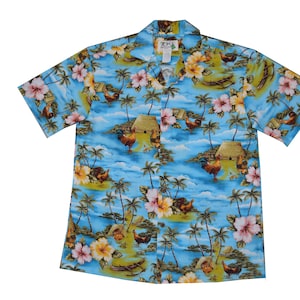 Pali Lookout Rooster Hawaiian Shirt – 100% Cotton, Handmade in Hawaii | Perfect Holiday Gift for Men- Ky&#39; Hawaiian Shirts