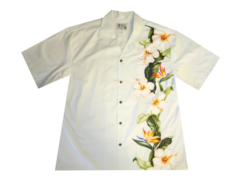 Maui Hibiscus Matching Couple Outfits 100% Handmade in Hawaii USA Matching Couple Summer Dress & Aloha Shirt Matching Family Outfits White