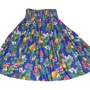 Hibiscus Paʻu Hula Skirt - Hawaiian Print 100% Cotton Handmade in Hawaii | Perfect Hula Dance & Hawaiian Gifts by KY'S SK-354R