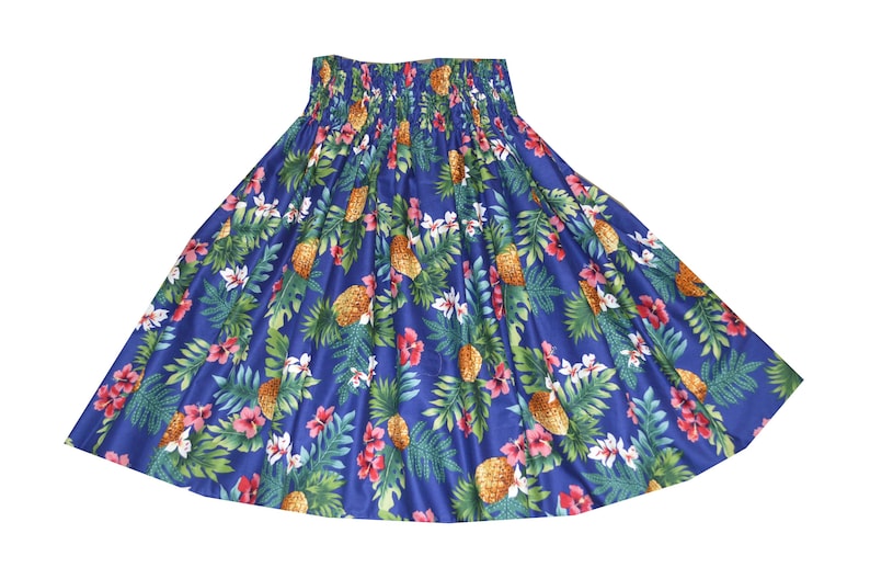 Hibiscus Paʻu Hula Skirt - Hawaiian Print 100% Cotton Handmade in Hawaii | Perfect Hula Dance & Hawaiian Gifts by KY'S SK-354R