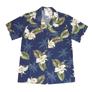 Damen Hawaii Hemd Made in Hawaii, U.S.A. | Passende Familienoutfits | Paare Hemden in Weiß Klassische Orchidee | Kys Hawaiihemden
