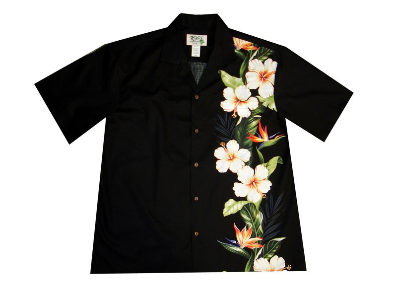 Maui Hibiscus Matching Couple Outfits 100% Handmade in Hawaii USA Matching Couple Summer Dress & Aloha Shirt Matching Family Outfits Black