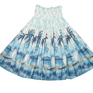 Hawaii Print Hula Pa&#39;u Skirt - 100% Cotton Traditional Hawaiian Hula Skirt Handmade by Ky&#39;s | Perfect for Hula Dance & Hawaii Gift