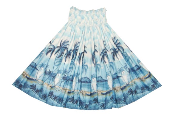 Hawaii Print Hula Pa'u Skirt - 100% Cotton Traditional Hawaiian Hula Skirt Handmade by Ky's | Perfect for Hula Dance & Hawaii Gift