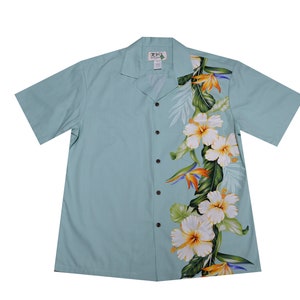 Tenues de couple assorties 100 % faites à la main à Hawaï États-Unis Robe débardeur d'été et chemise Aloha assorties pour couple Tenues familiales assorties Vert