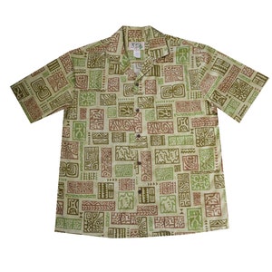 Men&#39;s Hawaiian Cotton Shirt | Authentic Handmade in Hawaii | Vintage Tapa Traditional Shirt | Ky&#39;s Hawaiian Shirts | Resort Wear for Men