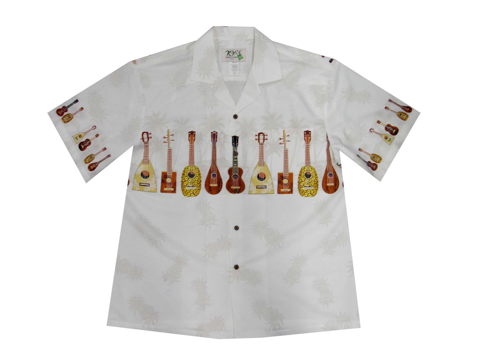 White Ukulele Hawaiian Shirt main image 0