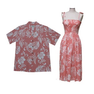 Matching Hawaiian Couples 100% Handmade in Hawaii -USA | Summer Matching Dresses | Matching Family Outfits Shirt Dress
