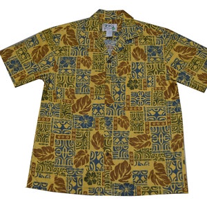 Men’s Hawaiian Cotton Shirt | Mystical Tapa Tribal Print | Polynesian Aloha Shirt | Ky&#39;s Made in Hawaii | Perfect Gift for Him & Dad
