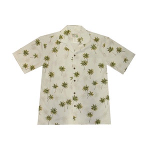 Men's Hawaiian Cotton Shirt | Authentic Handmade in Hawaii | Palm Trees Exclusive Print | Ky's Hawaiian Shirts | Resort Wear for Holiday