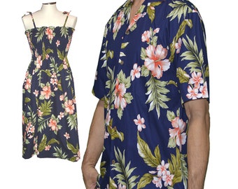 Matching Hawaiian Outfits – Cotton Hibiscus Print, Family Aloha Shirts & Dresses, Made in Hawaii, Luau and Beachwear by Ky&#39;s Aloha Shirts