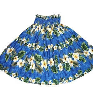 Floral Hula Pa&#39;u Skirt with Hawaii Exclusive Print | Hawaiian Hula Skirt Handmade in Hawaii by Ky&#39;s | Ideal for Hula Dance & Hawaiian Gift