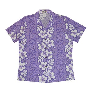 Damen Hawaii Hemd Made in Hawaii, U.S.A. | Passende Familienoutfits | Passende Paare Shirts in Weiß Hibiskus | Kys Hawaiihemden
