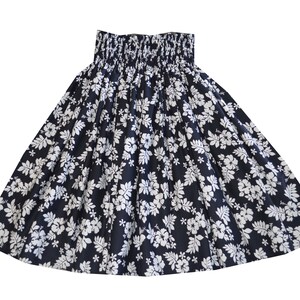 Hibiscus Paʻu Hula Skirt - Hawaiian Print 100% Cotton Handmade in Hawaii | Perfect Hula Dance & Hawaiian Gifts by KY'S SK-354NB