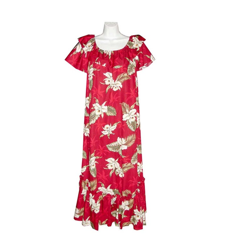 Wainapanapa Orchid Hawaiian Dress with Sleeves main image 1