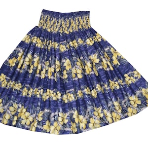 Traditional Hula Skirt Hibiscus Print | Handmade 100% Cotton in Hawaii | Paʻu Hula Skirt for Women | Hula Dance Costume & Holiday Gifts