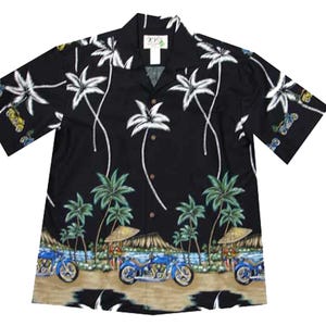 Herren Motorrad Hawaiihemd - authentische Aloha Wear Made in Hawaii | Perfektes Geschenk für Abschlussfeier, Geburtstag oder Vatertag - KY&#39;s Aloha Shirts