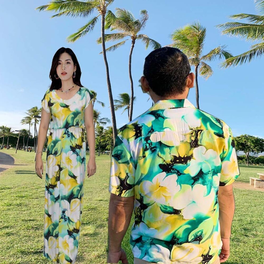 Family Matching Outfits Handmade in Hawaii USA Watercolor Hibiscus