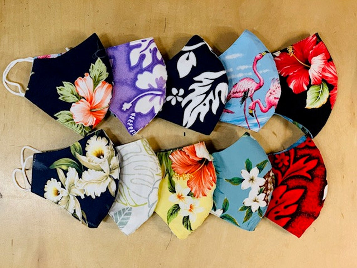 Wholesale Price Hawaiian Face Mask Made HandSewn Locally in Etsy