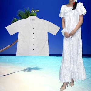 Matching Couples Hawaiian Outfits – Cotton Aloha Shirts Dresses for Beach, Luau & Vacations– Handmade in Hawaii by Ky's