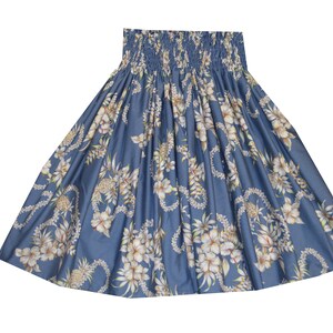 Hibiscus Paʻu Hula Skirt - Hawaiian Print 100% Cotton Handmade in Hawaii | Perfect Hula Dance & Hawaiian Gifts by KY'S SK-354B