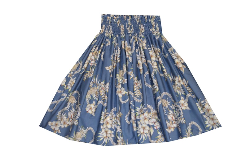 Hibiscus Paʻu Hula Skirt - Hawaiian Print 100% Cotton Handmade in Hawaii | Perfect Hula Dance & Hawaiian Gifts by KY'S SK-354B