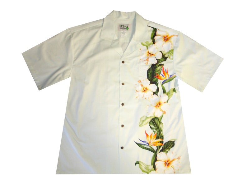 Tenues de couple assorties 100 % faites à la main à Hawaï États-Unis Robe débardeur d'été et chemise Aloha assorties pour couple Tenues familiales assorties Blanc