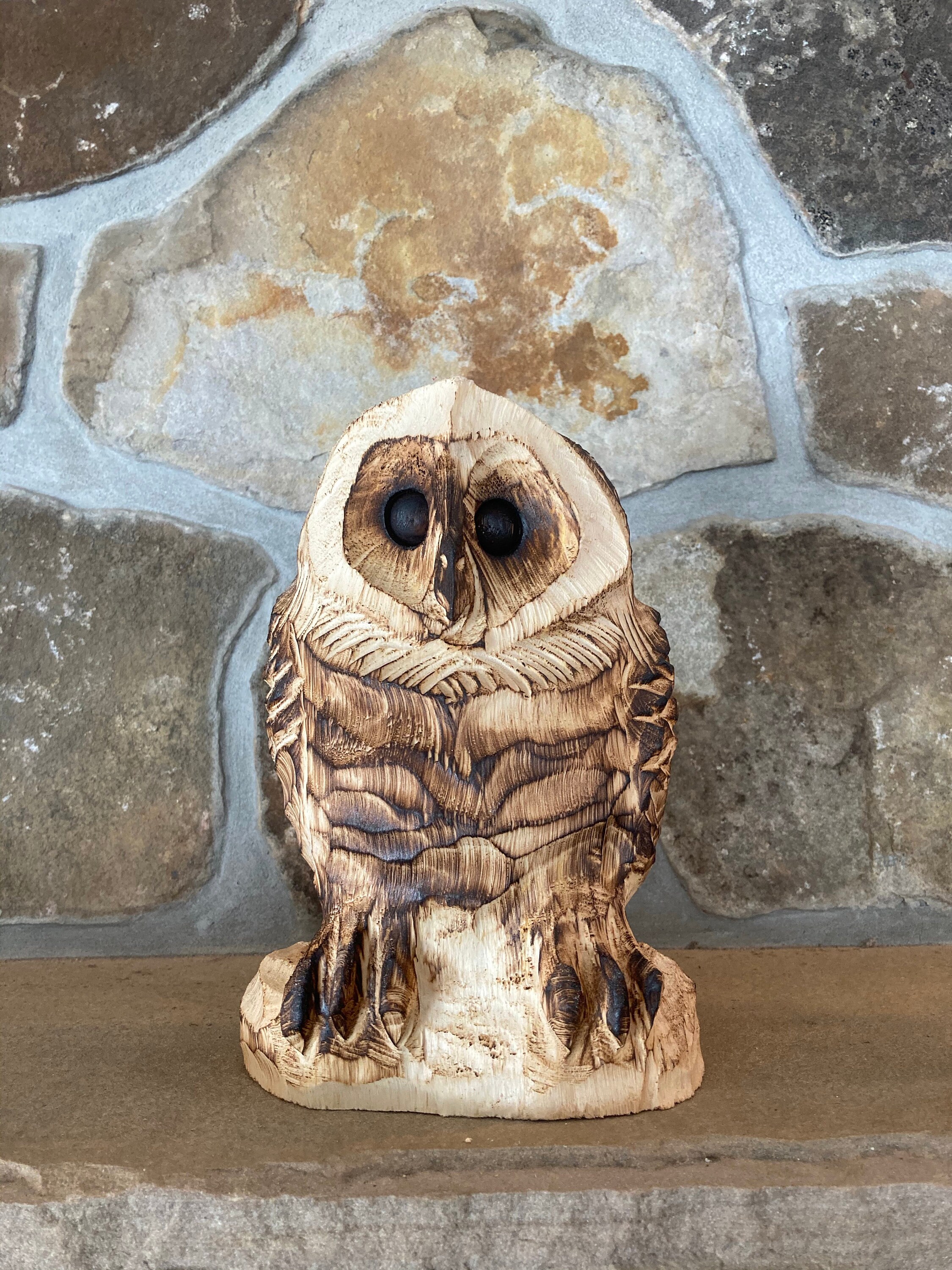 Chainsaw Carved Owl Etsy
