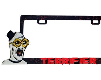 Hand Painted Art the Clown/"Terrifier" Novelty License Plate Frame