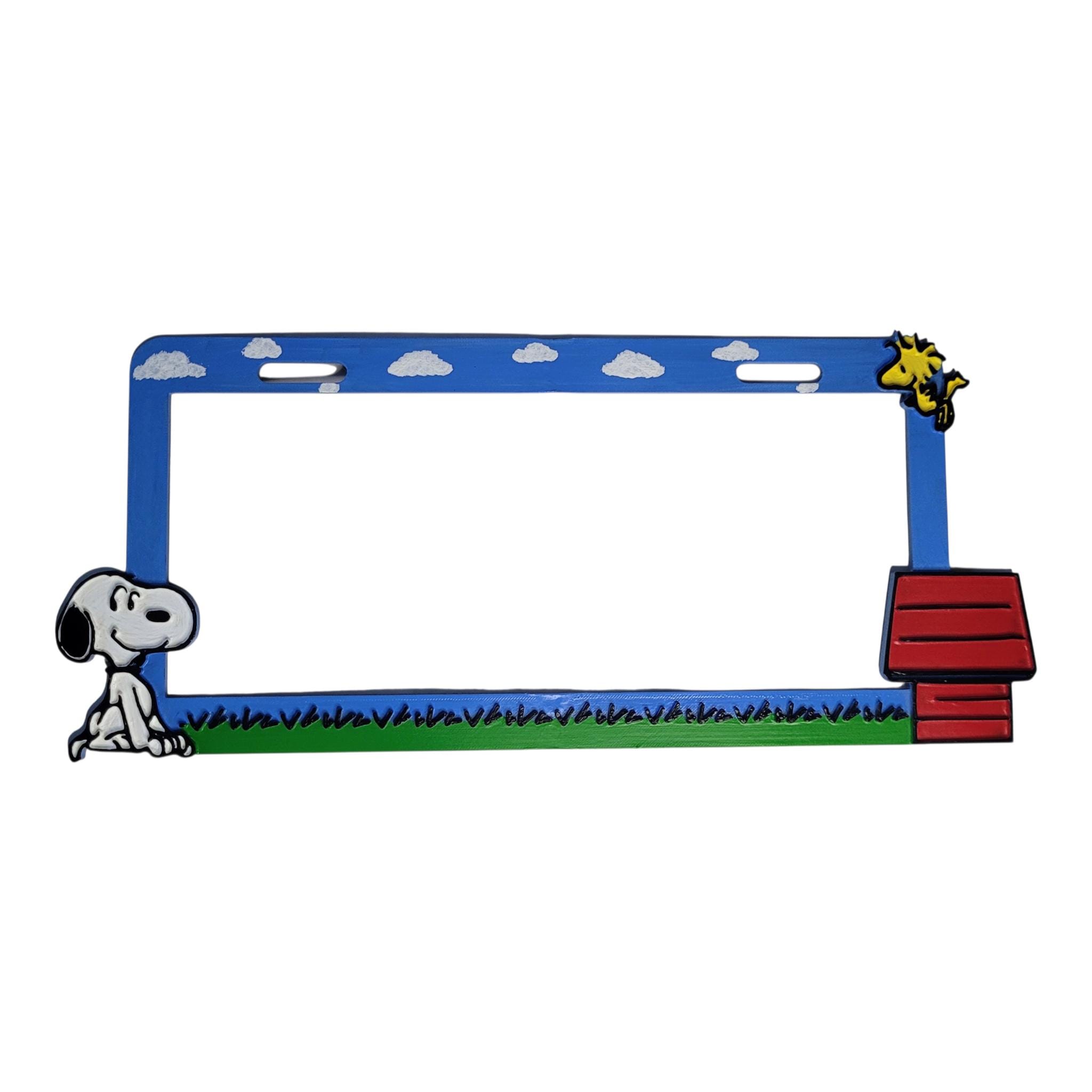 Hand Painted Snoopy Novelty License Plate Frame - Etsy