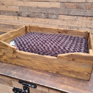 Large Hand Made Wooden Dog bed crate