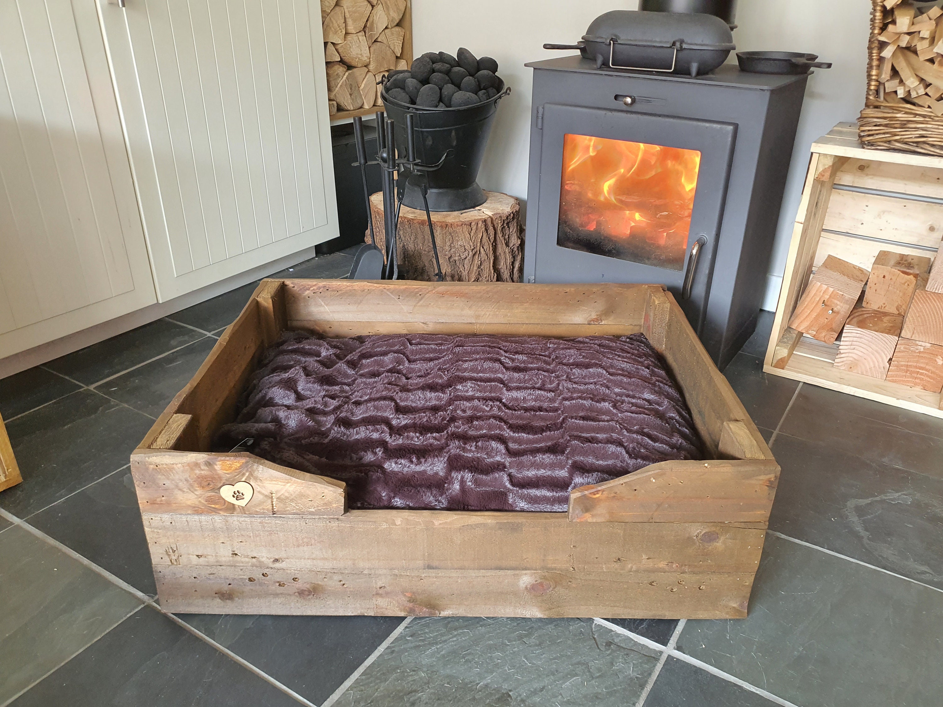 Medium / Large Hand Made Wooden Dog Bed Crate Etsy UK