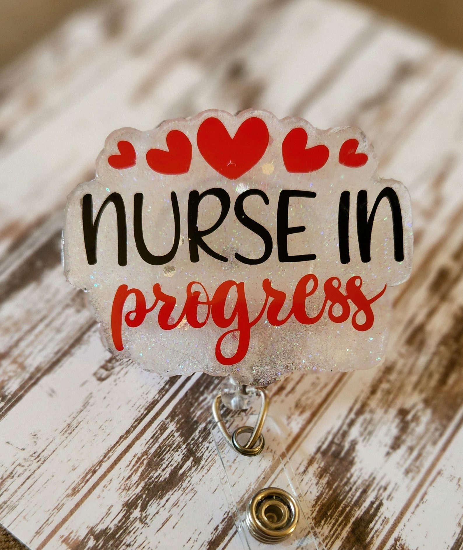 Nursing Student Badge Reel With Charm/ Nurse in Progress Etsy