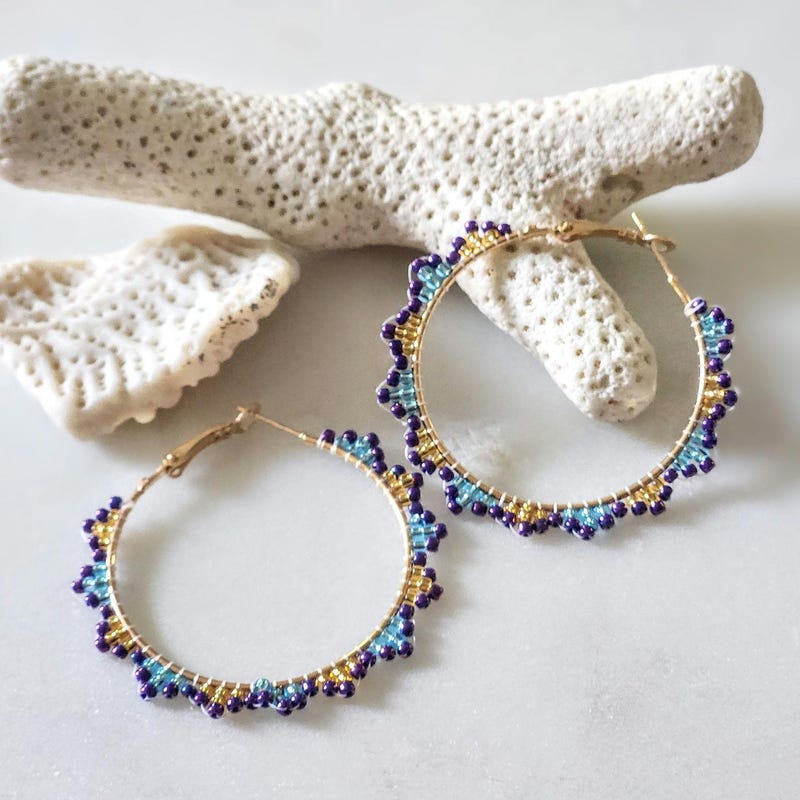 Seed Bead Hoops - Etsy