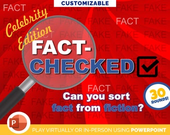 Celebrity Trivia Game - Fact Checked True or False - PowerPoint for Zoom - Family Birthday Party Games - Virtual Quiz - Ice Breaker Games