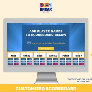 ANPASSNINGSBAR JeoParty-spelmall - Familje Jeopardy Trivia PowerPoint-spel - PC Mac iPad-kompatibel - Roligt virtuellt partyspel - Spelkväll bild 6