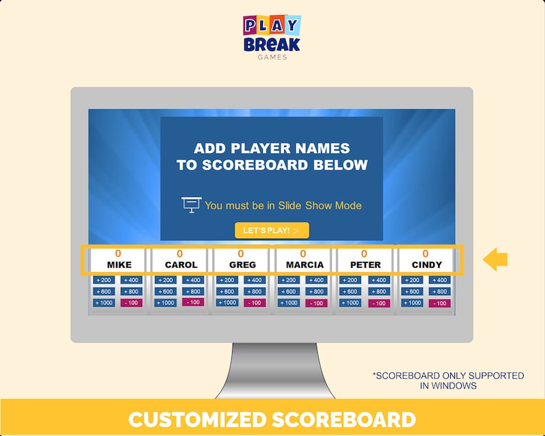 ANPASSNINGSBAR JeoParty-spelmall - Familje Jeopardy Trivia PowerPoint-spel - PC Mac iPad-kompatibel - Roligt virtuellt partyspel - Spelkväll bild 6