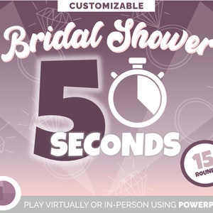 Bridal Shower Party 5 Second Guessing Trivia Game - PowerPoint Games for Zoom Party - Virtual Quiz Night Games - Girls Night Game
