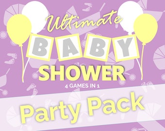 Ultimate Girl Baby Shower Sprinkle Game Party Pack Bundle | | virtuelle en personne Quiz PowerPoint Téléchargeable | zoom