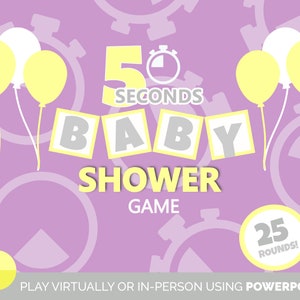 5 Second Girl Baby Shower Sprinkle Game | Virtual In-person | Party Quiz Game | PowerPoint Trivia | Zoom Screen Share