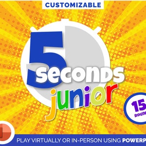 5 Seconds Junior Edition Game - Family Young Adult Teen PowerPoint Game - PC Mac and iPad Compatible - Fun Game - Virtual Party - Game Night