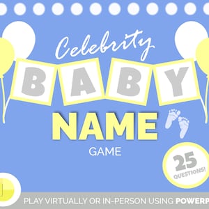 Virtual Boy Baby Shower Game | Celebrity Baby Name Game | Baby PowerPoint Trivia for Zoom | Baby Shower Sprinkle Party Game | Virtual Quiz