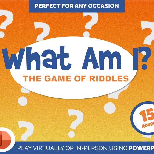 Riddle Trivia Game - Fun Birthday Party Icebreaker PowerPoint Game - PC Mac iPad Compatible -  Virtual Party - Game Night
