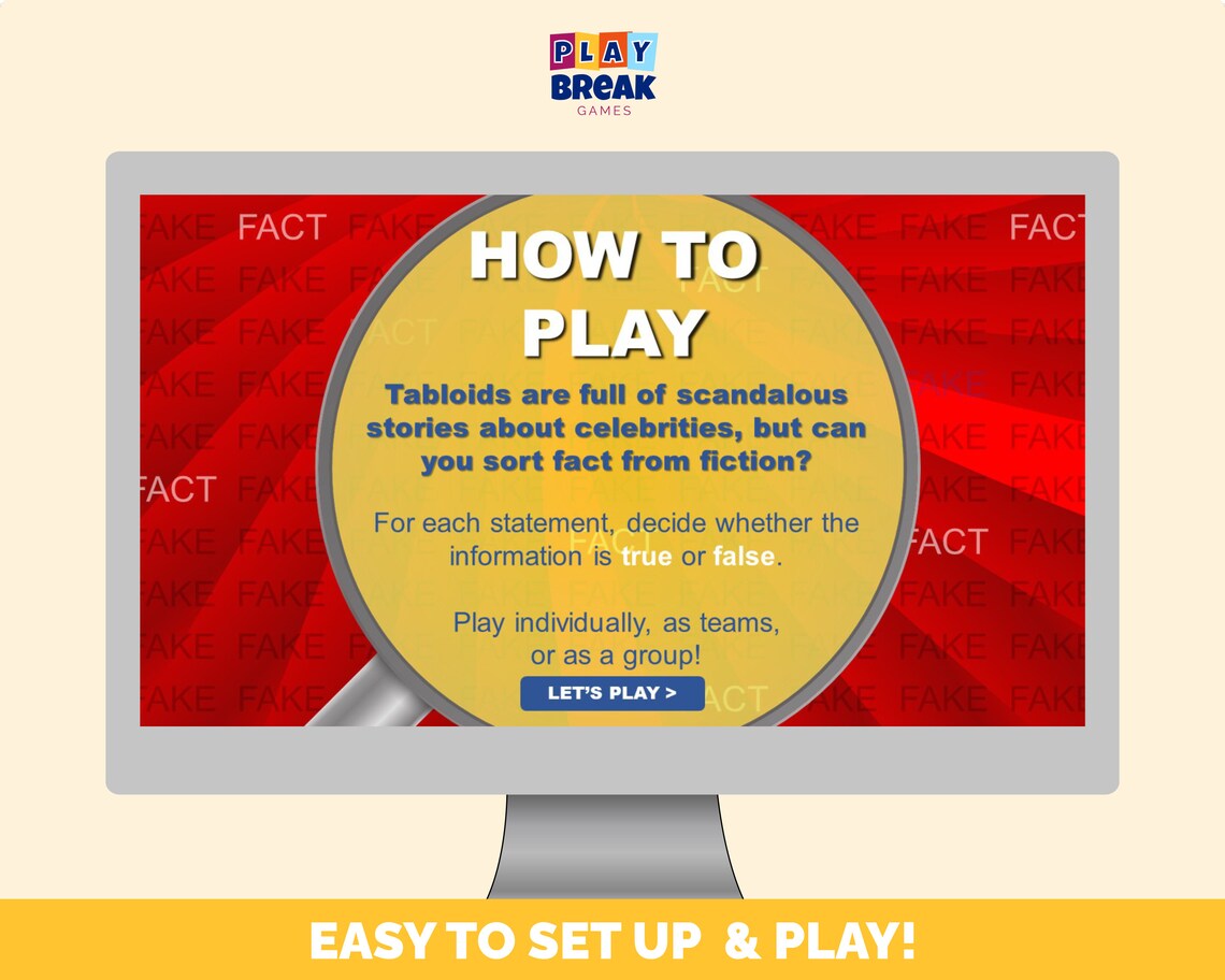Celebrity Trivia Game - Fact Checked True or False - Powerpoint for Zoom - Family Birthday Party ...