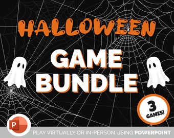 Halloween Bundle Party Game - Jeux PowerPoint pour Zoom Party - Jeux pour la famille - Jeux de fête - Jeux de nuit quiz virtuels - Icebreaker