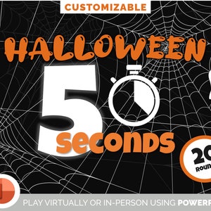 Halloween 5 Seconds Quick Wit Game - PowerPoint Games Zoom Party - Party Games for Family or Office - Virtual Quiz Night Games - Icebreaker