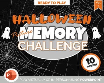 Jeu de mémoire d'images d'Halloween - Jeux PowerPoint pour Zoom Party - Jeux pour la famille - Jeux de fête - Jeux de nuit virtuels - Icebreaker