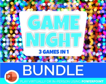 Family Fun Game Party Pack Bundle - Family Jeopardy Trivia Zoom Game - COMPATIBLE PC MAC iPad - Soirée de jeu de fête virtuelle téléchargeable