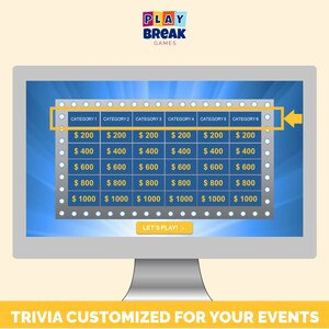 ANPASSNINGSBAR JeoParty-spelmall - Familje Jeopardy Trivia PowerPoint-spel - PC Mac iPad-kompatibel - Roligt virtuellt partyspel - Spelkväll bild 5