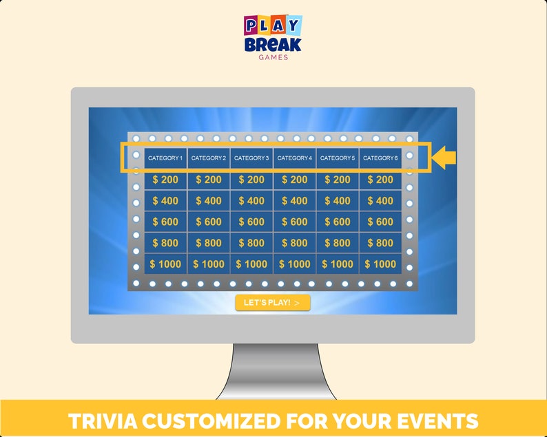 ANPASSNINGSBAR JeoParty-spelmall - Familje Jeopardy Trivia PowerPoint-spel - PC Mac iPad-kompatibel - Roligt virtuellt partyspel - Spelkväll bild 5